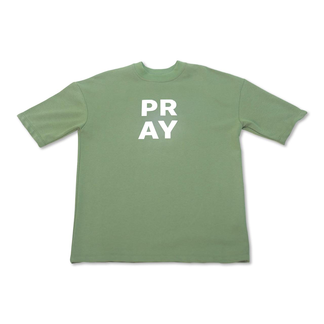 Unisex PRAY puff print oversize Tee Shirt