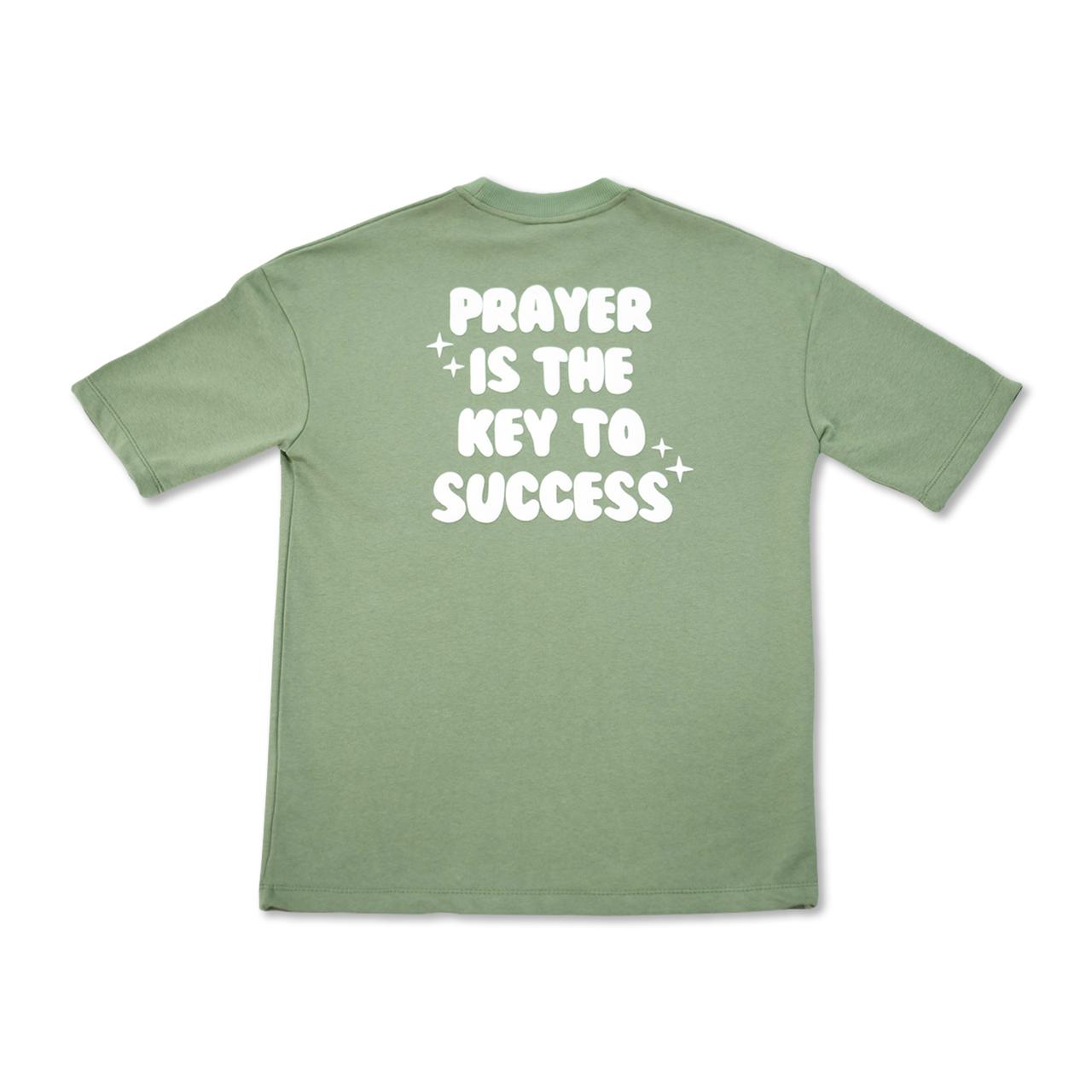 Unisex PRAY puff print oversize Tee Shirt